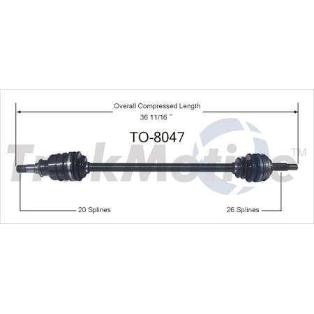 Surtrack Axle Cv Axle Shaft, To-8047 TO-8047